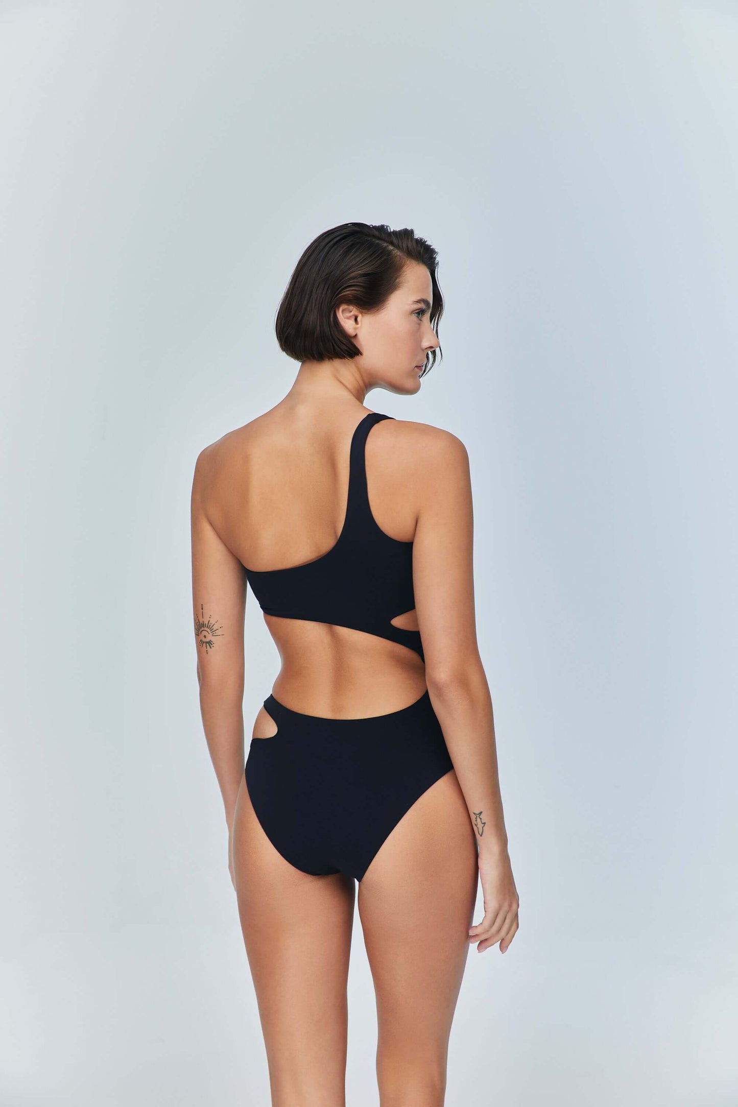 JENDUE Ocean Cutout Swimwear - One-Shoulder Monokini