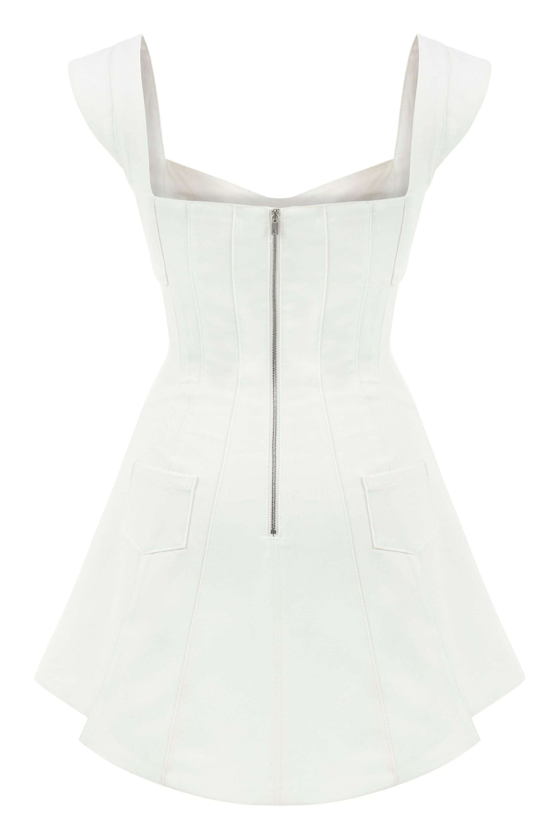 JENDUE Ron White Cut Out Denim Mini Dress - Modern & Chic