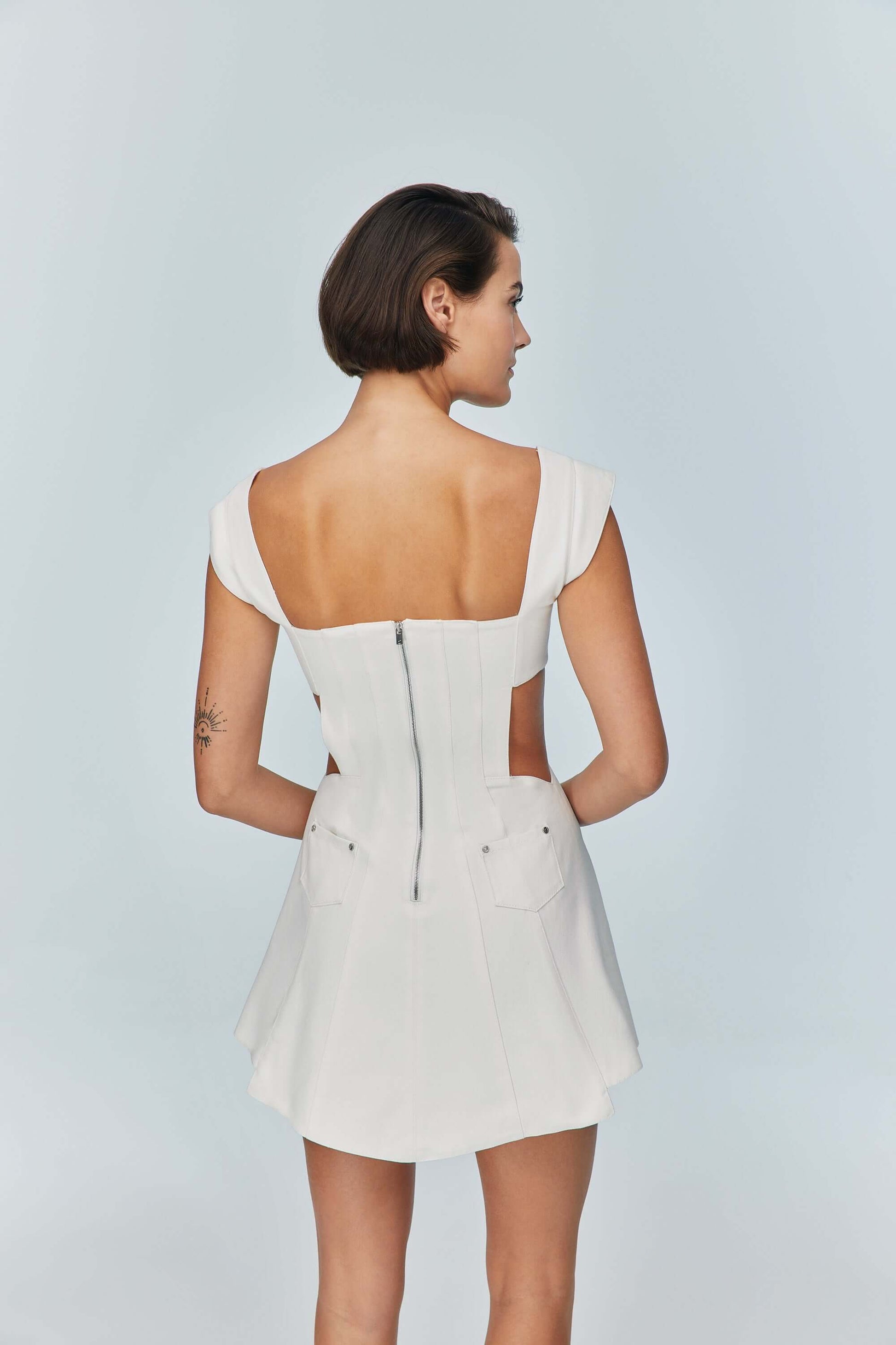 JENDUE Ron White Cut Out Denim Mini Dress - Modern & Chic