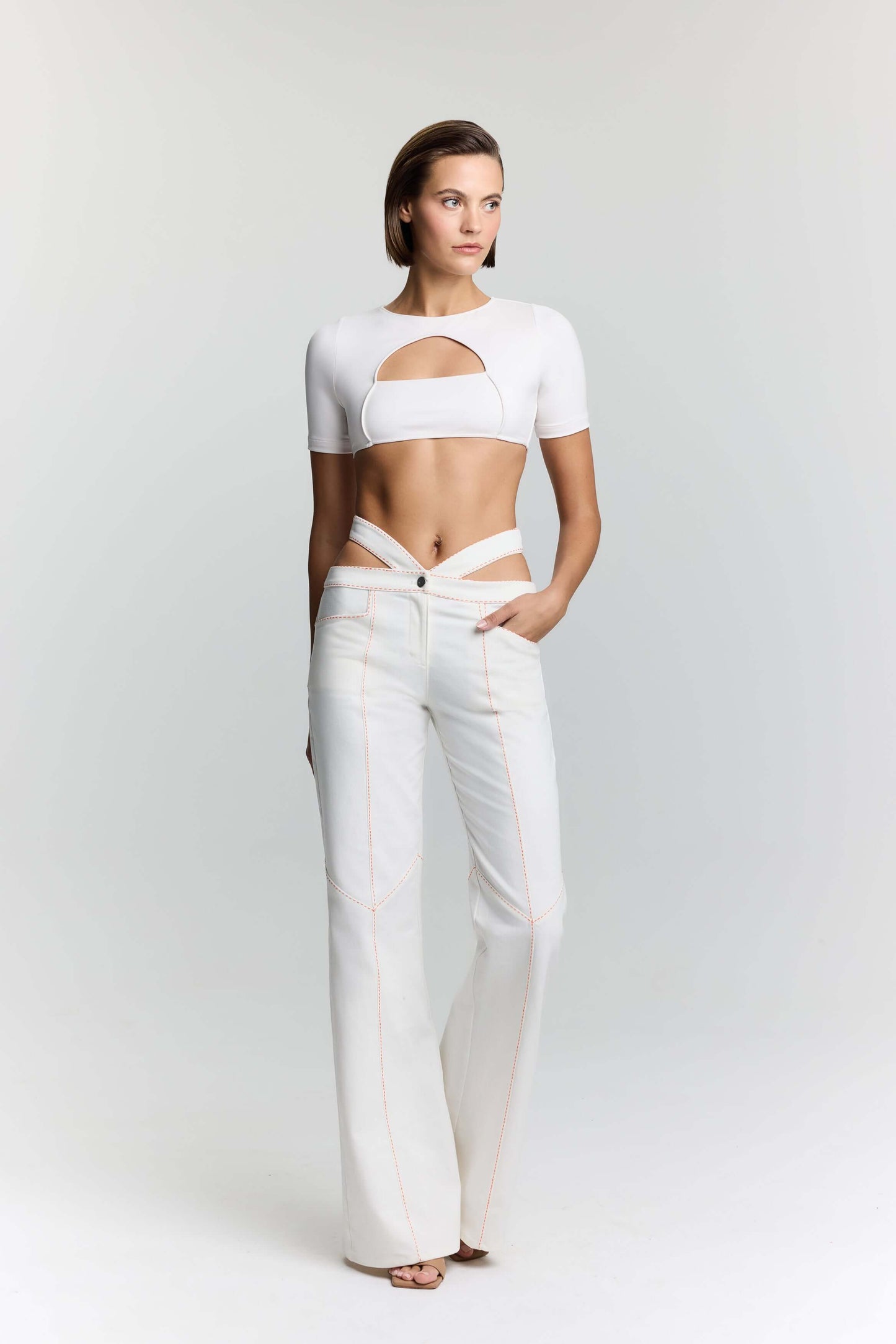 JENDUE Ronny Denim Jersey Crop Top - Stylish & Comfy