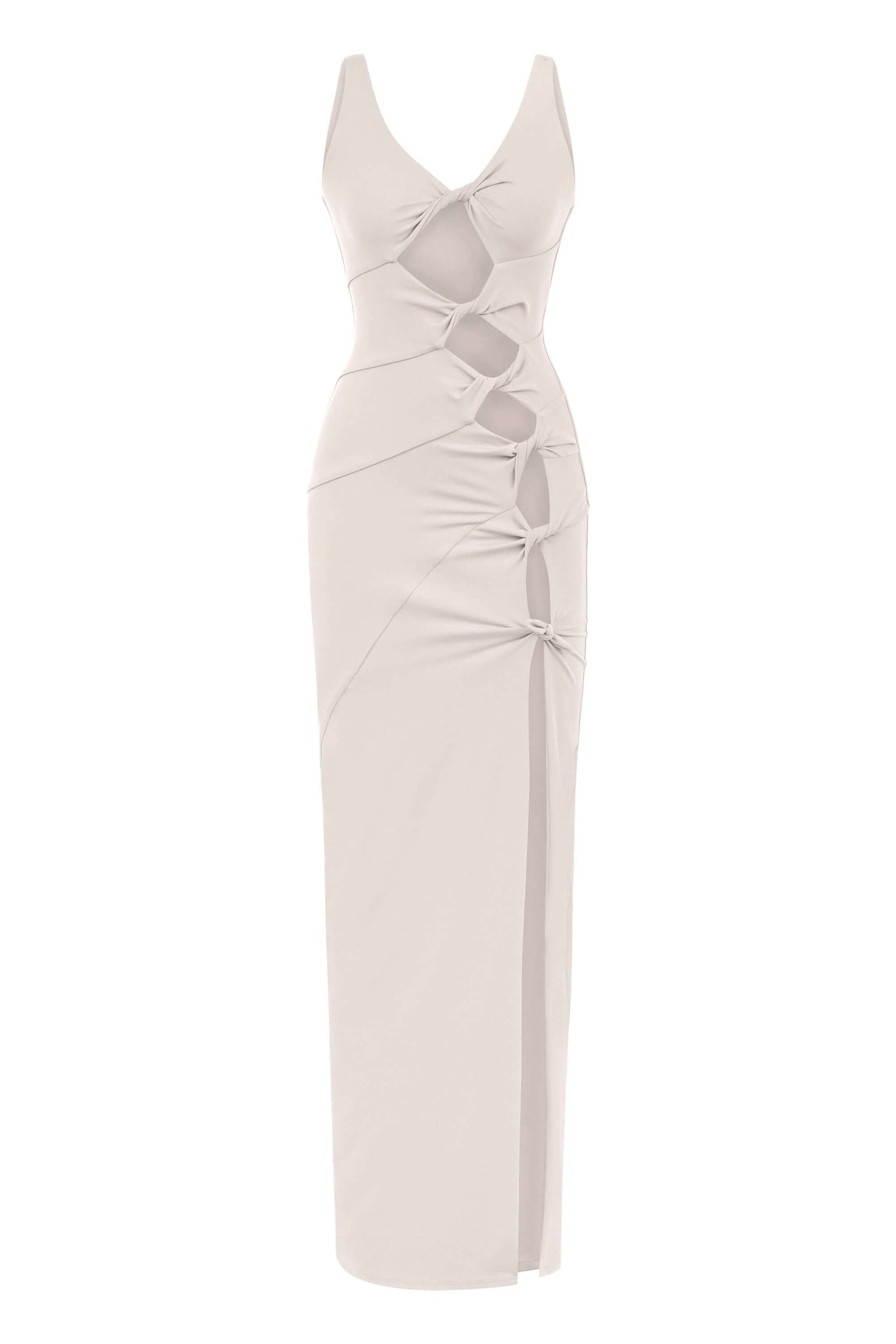 JENDUE Sara Dress - Elegant Cut-Out Maxi | Event Wear