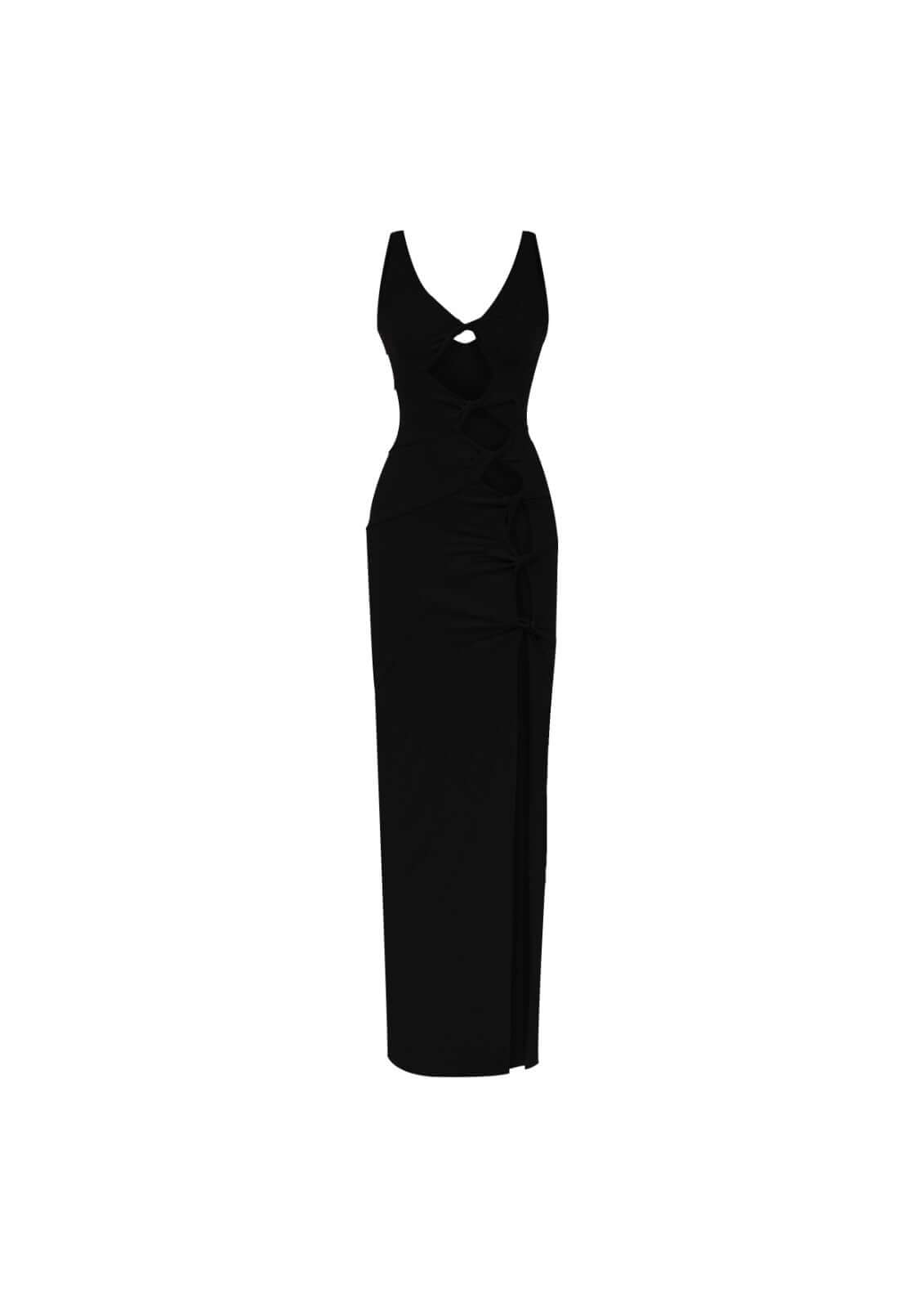 JENDUE Sara Dress - Elegant Cut-Out Maxi | Event Wear