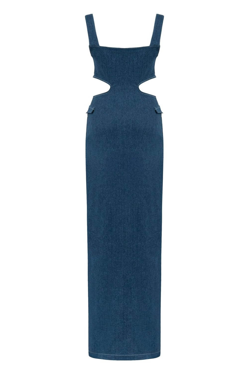 JENDUE Sosa Denim Maxi Dress - Stylish Cutout Jean Dress