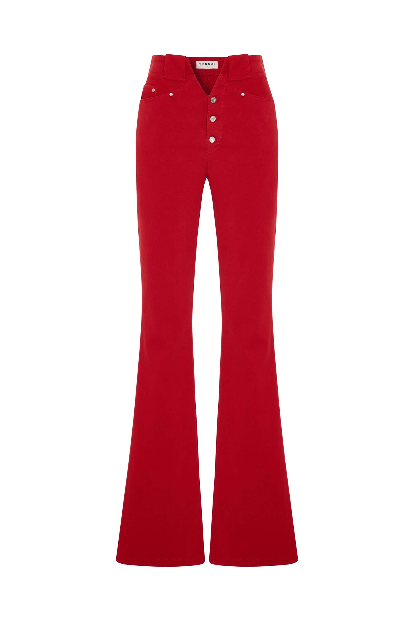 JENDUE Soul Flame Denim Jean - High-Waist Front Buttons