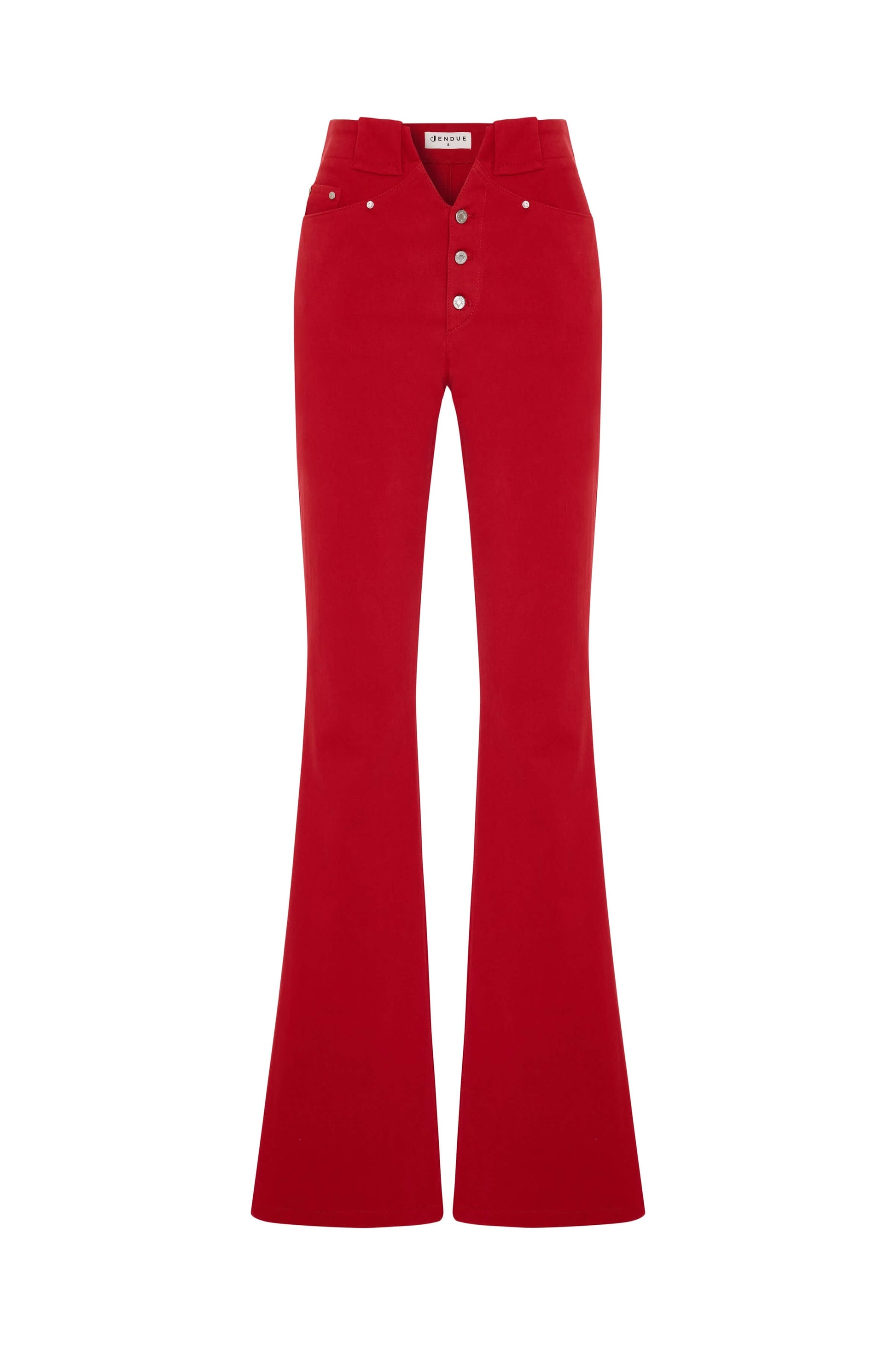 JENDUE Soul Flame Denim Jean - High-Waist Front Buttons
