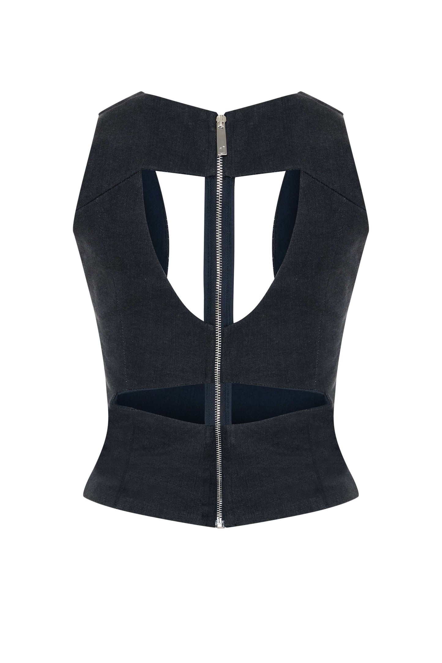 JENDUE Stelly Denim Top V-Neck Corset