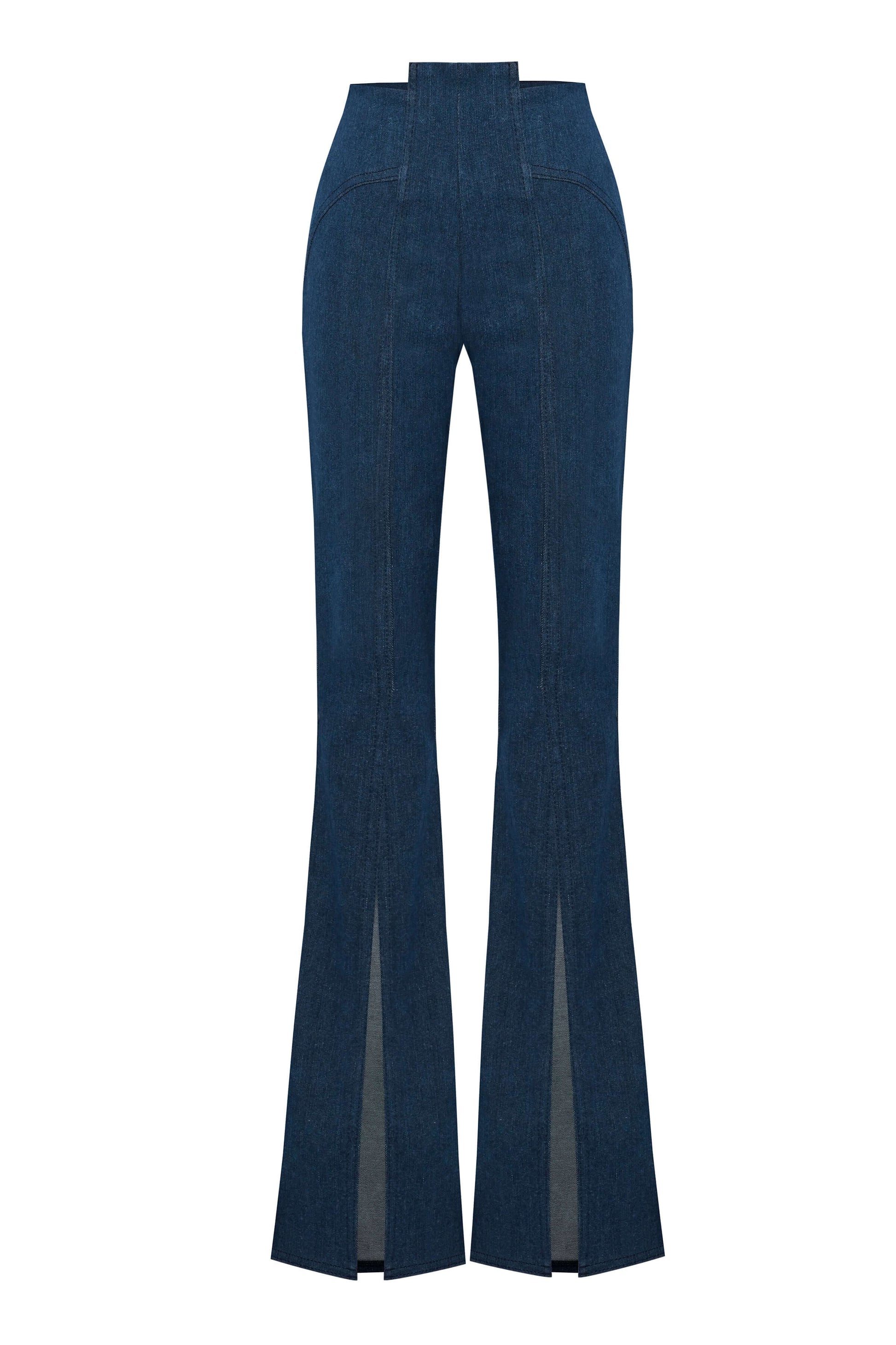 JENDUE Sublime Denim Jean - High-Waisted Flared with Slits
