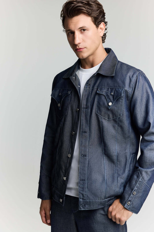 JENDUE Timeless Denim Jacket - Classic & Durable Outerwear