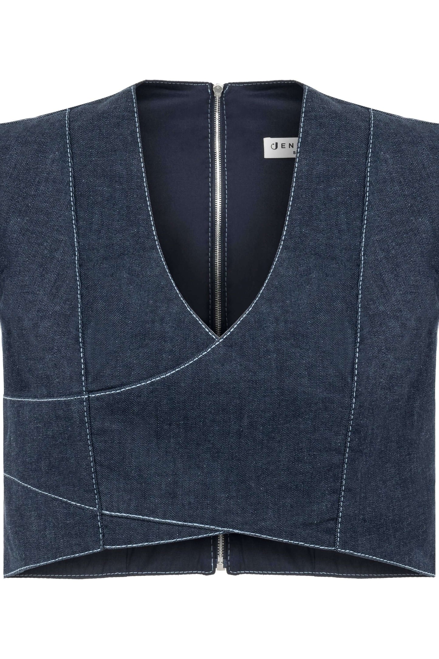JENDUE Vonk Crop Denim Top - Stylish Women's Jean Vest