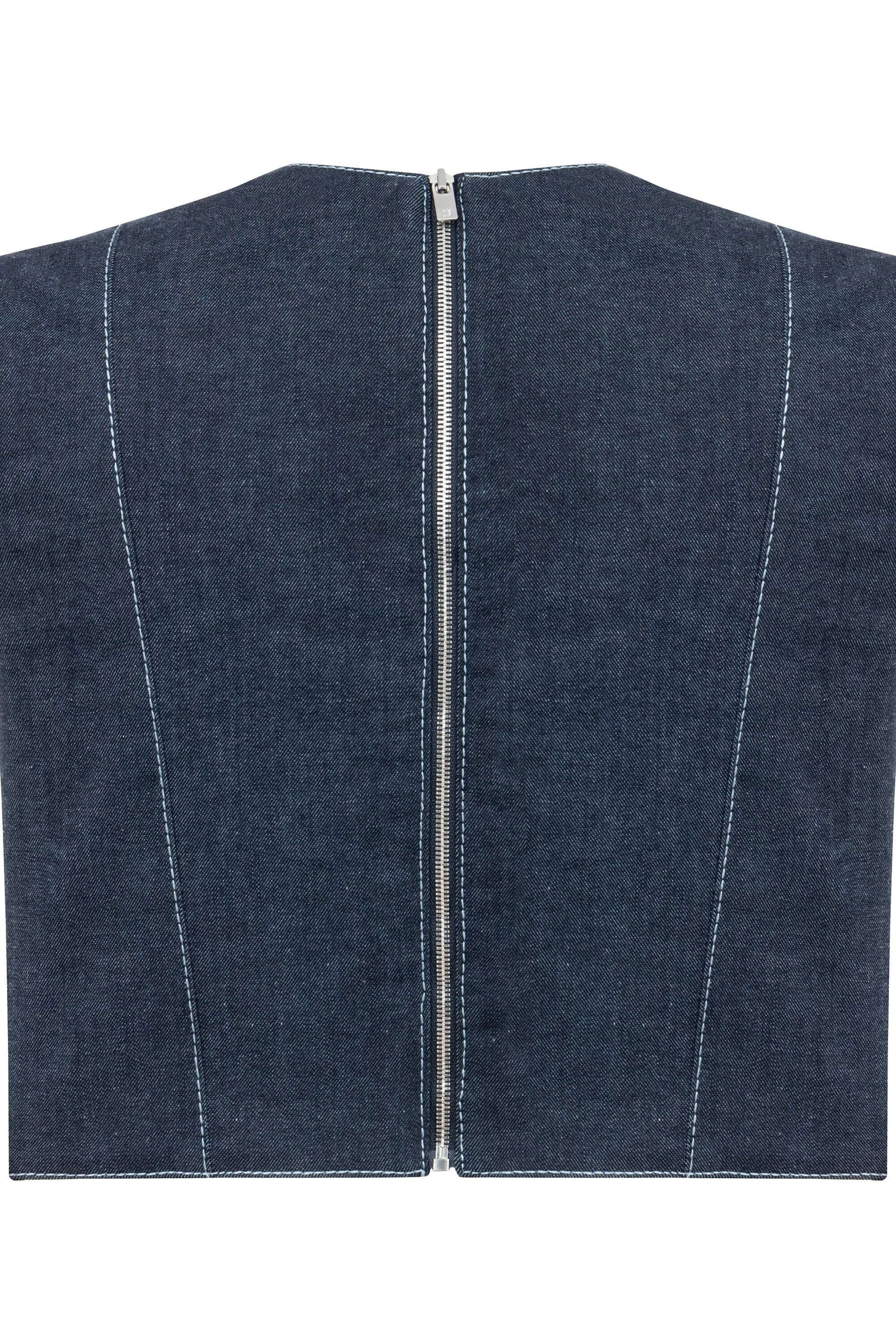 JENDUE Vonk Crop Denim Top - Stylish Women's Jean Vest