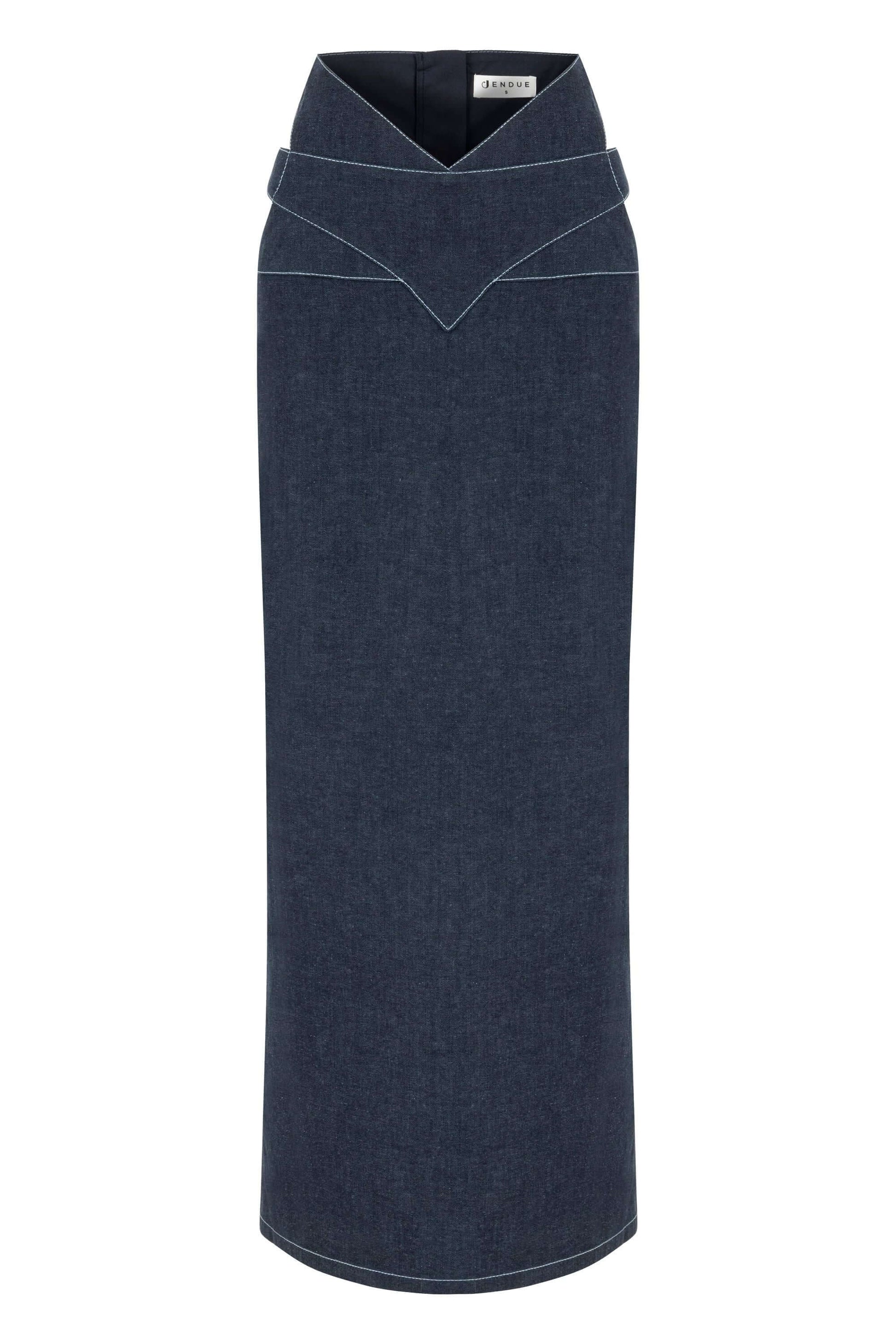 JENDUE Vonk Cut Out Denim Skirt - Stylish Women's Maxi