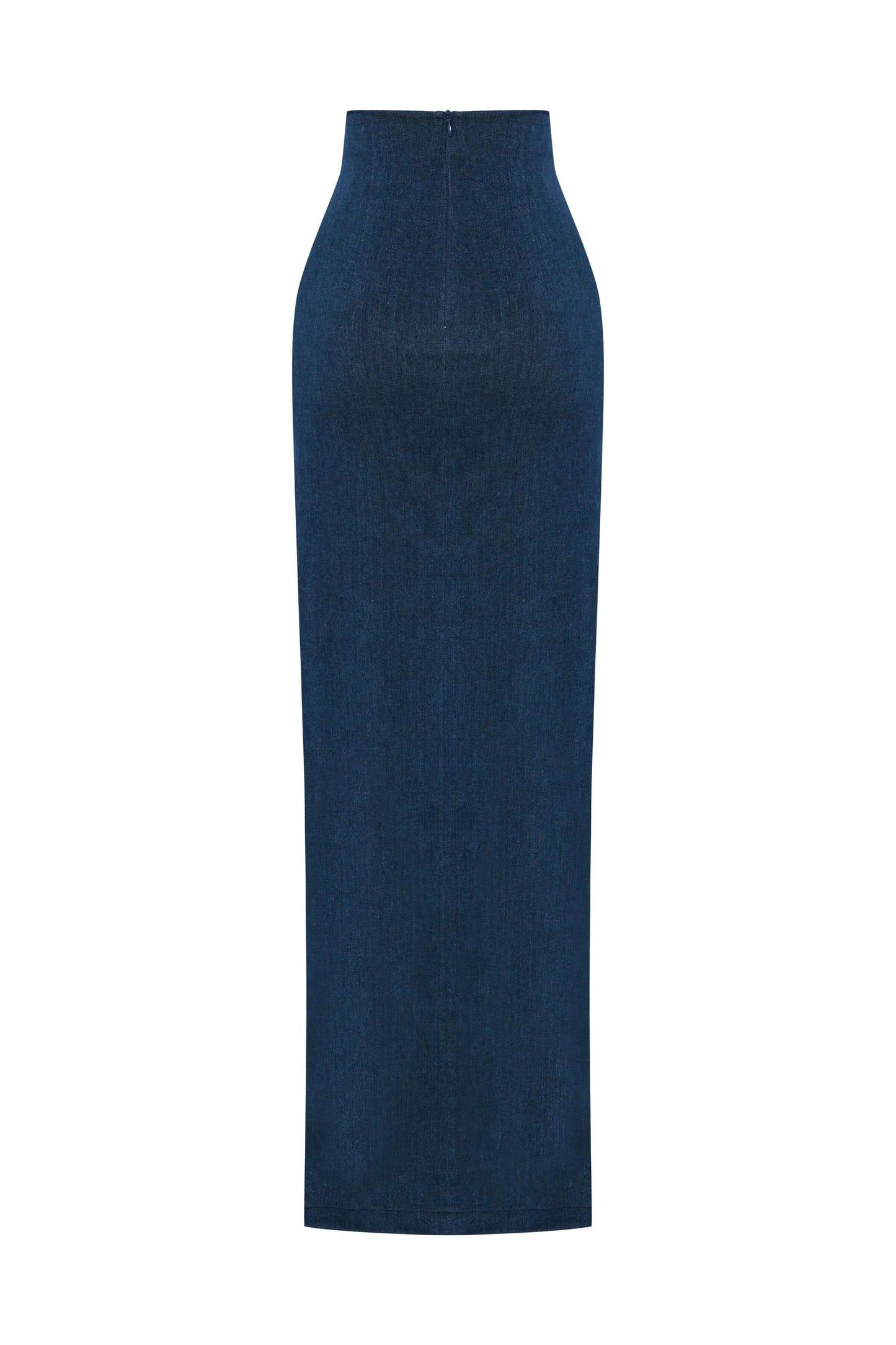 JENDUE Whispers Denim Skirt - High-Waisted Maxi with Slit
