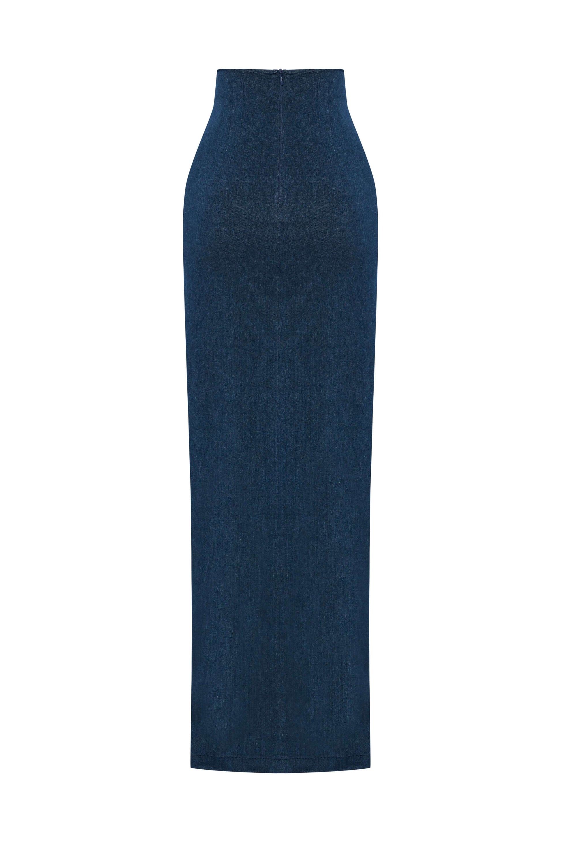 JENDUE Whispers Denim Skirt - High-Waisted Maxi with Slit