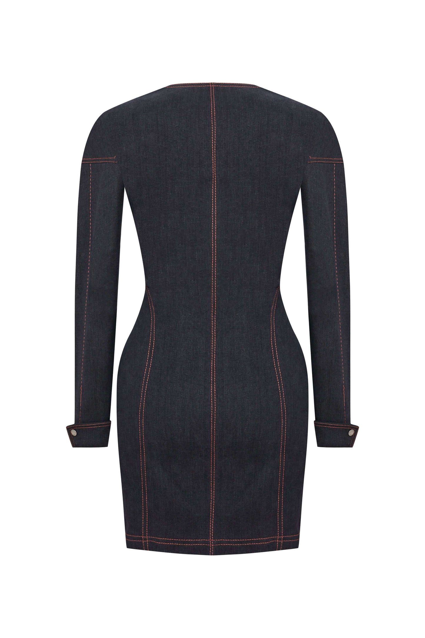 JENDUE Zeitgeist Denim Dress - Long Sleeve Jean Mini Dress