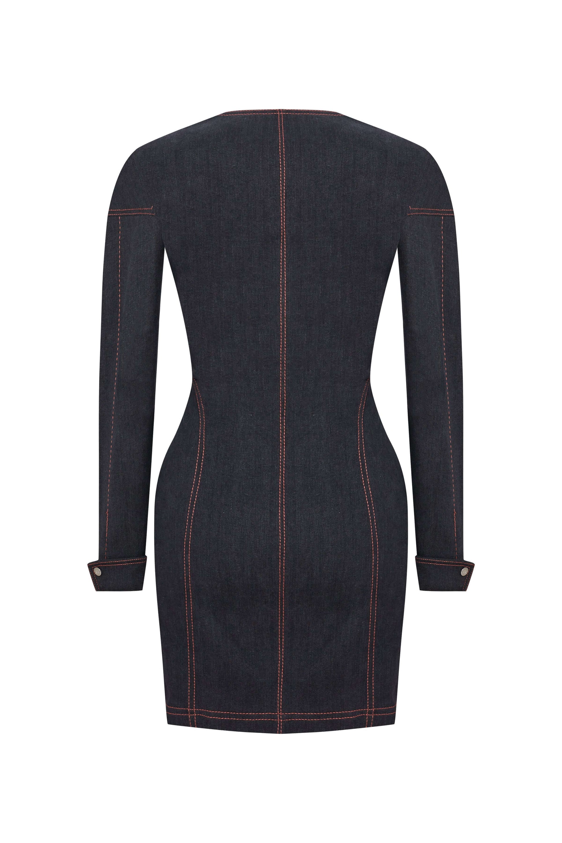 JENDUE Zeitgeist Denim Dress - Long Sleeve Jean Mini Dress