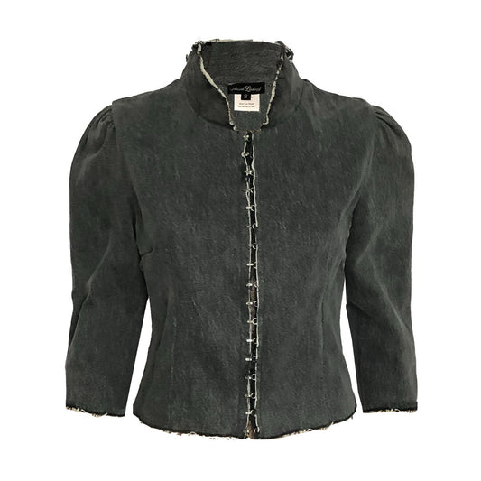 Joni Cropped Jacket –Distressed Black