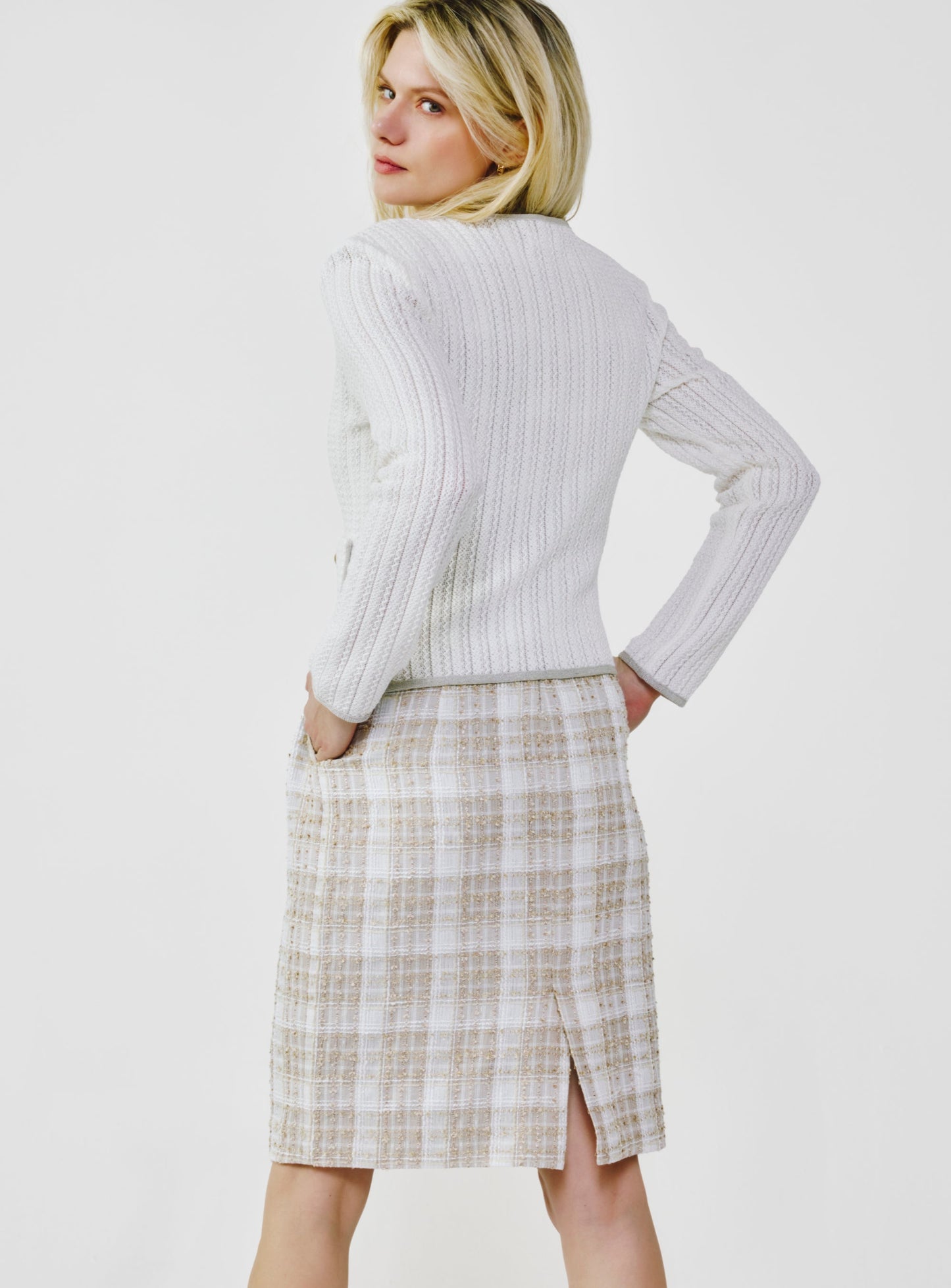Lace Knit Cardigan - Off-White