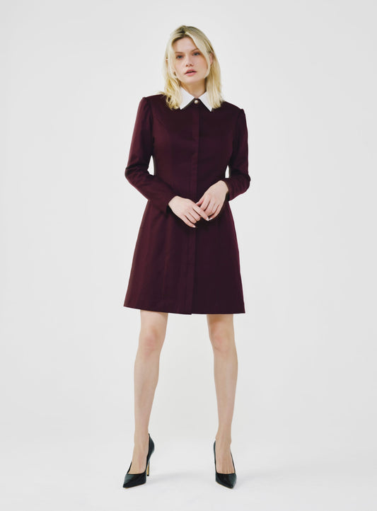 Long Sleeve Wool Shirt Dress