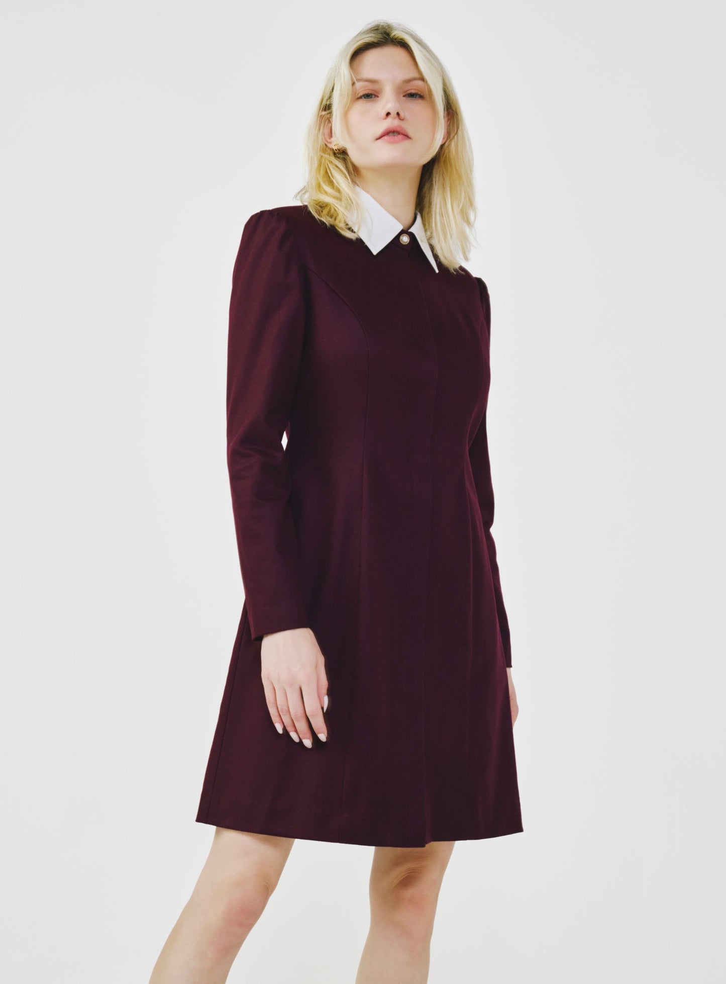 Long Sleeve Wool Shirt Dress