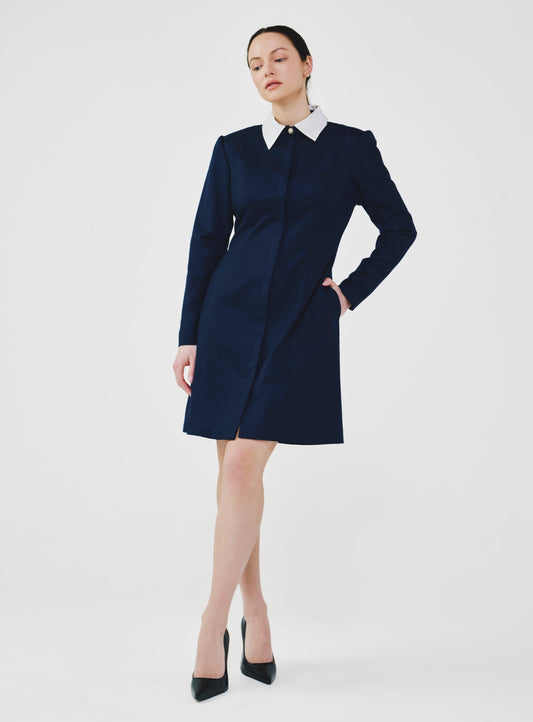 Long Sleeve Wool Shirt Dress