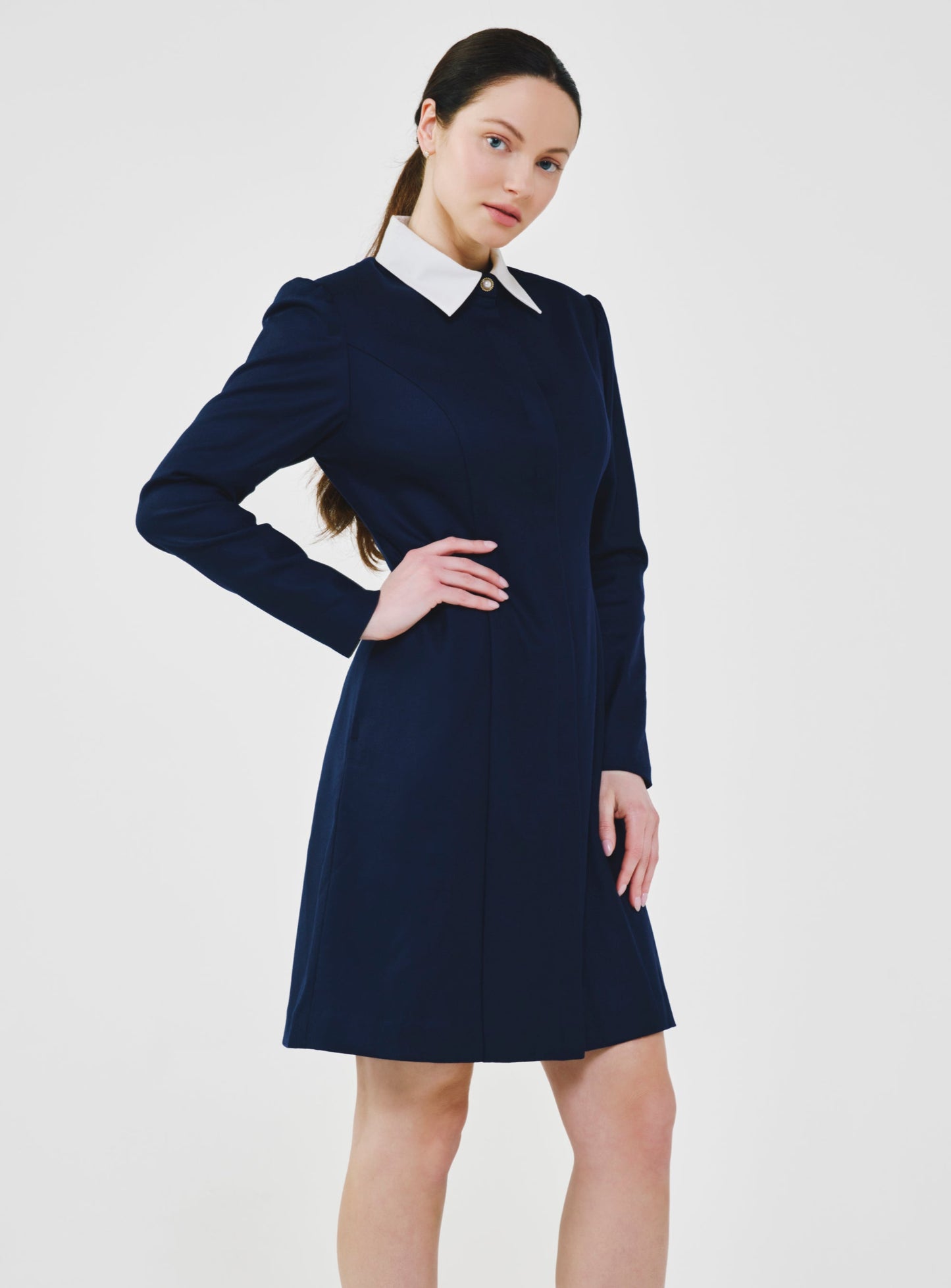 Long Sleeve Wool Shirt Dress
