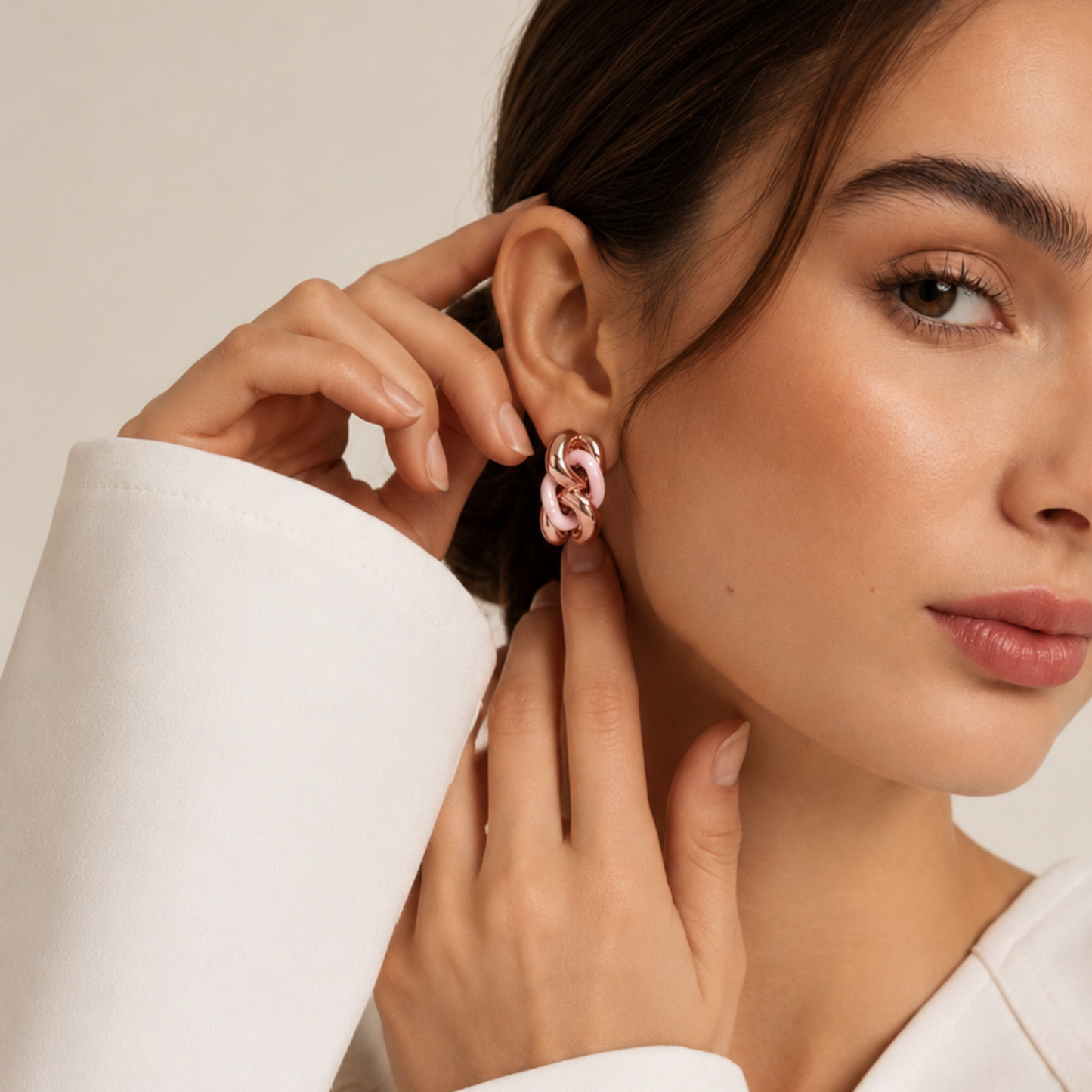 Gourmette Pink Earrings