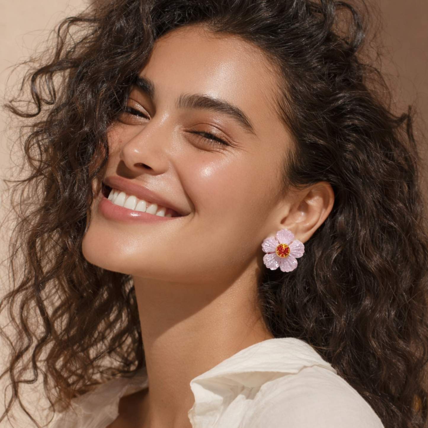 Amethyst Flower Earrings