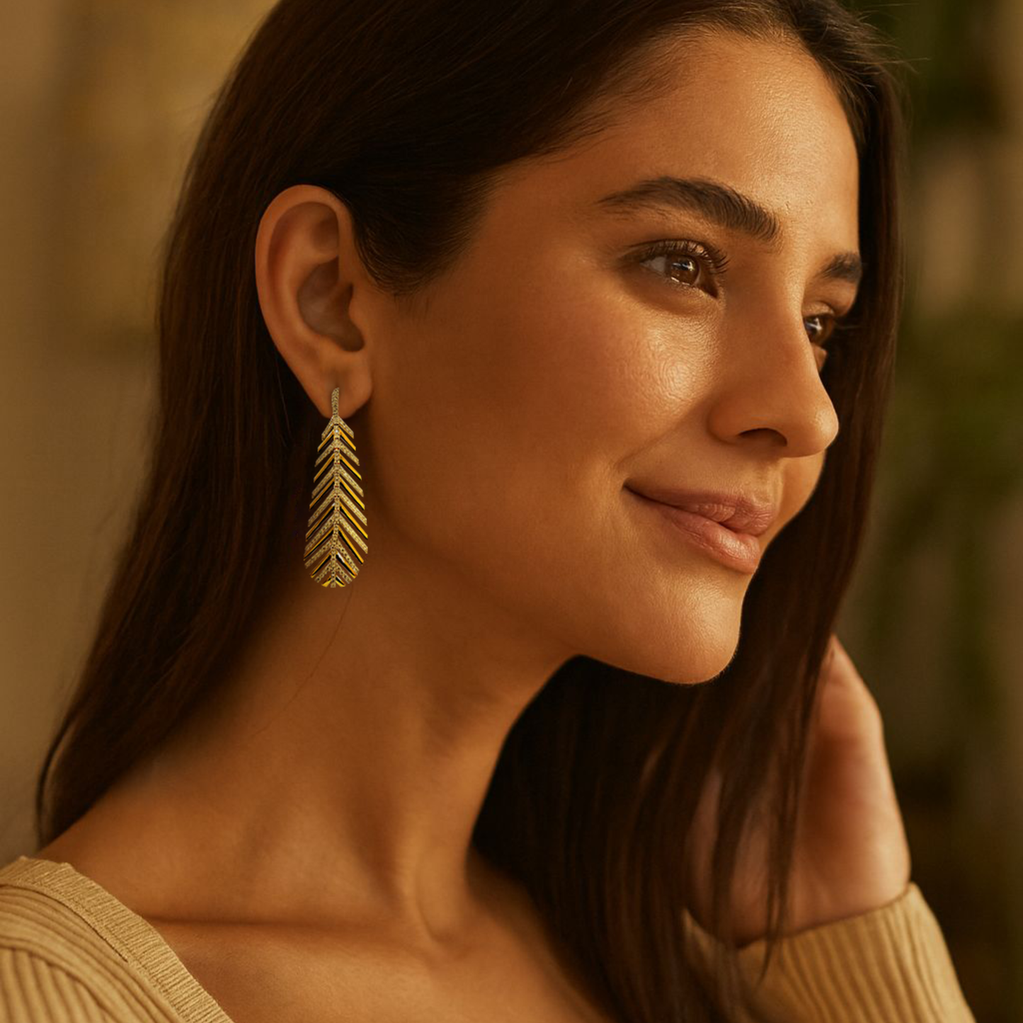 Lustra Leaf Earrings