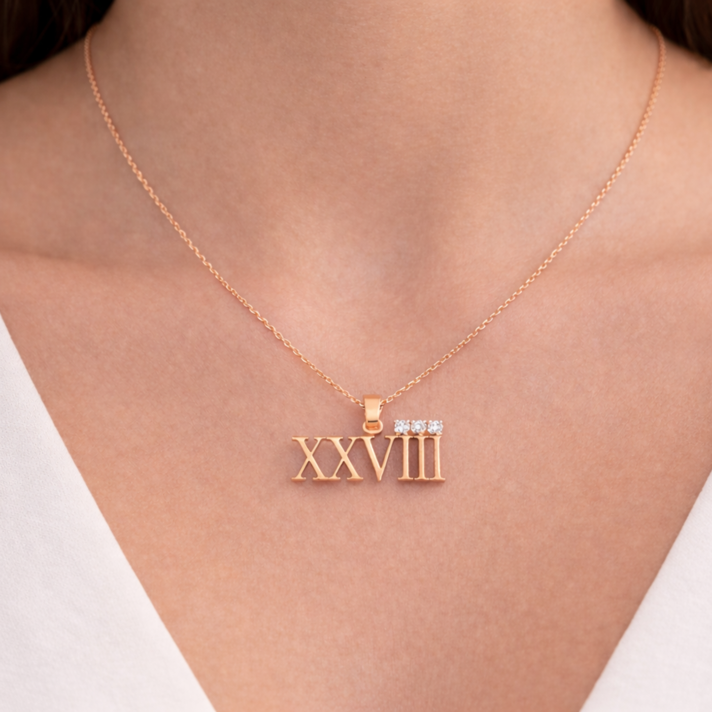 Roman Numeral XXVIII Necklace