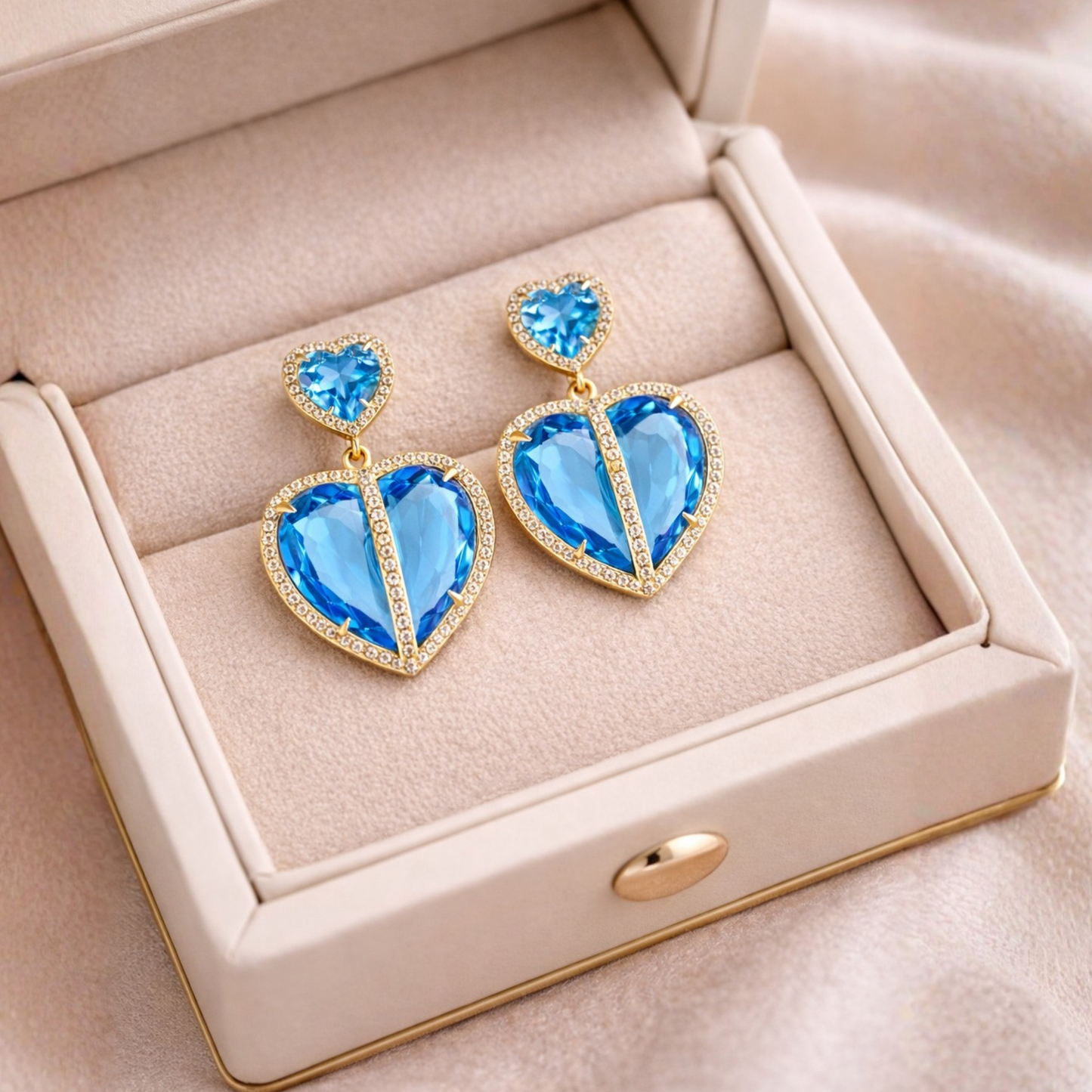 18K Gold Heart Earrings