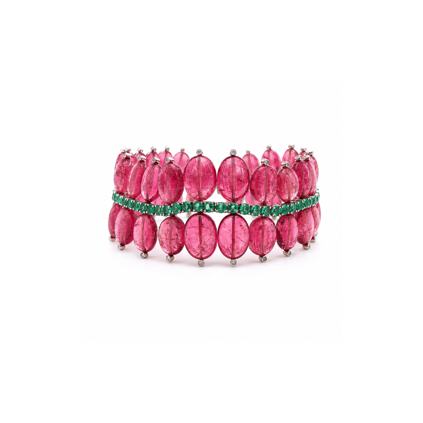 18K Gold Watermelon Tourmaline Bracelet