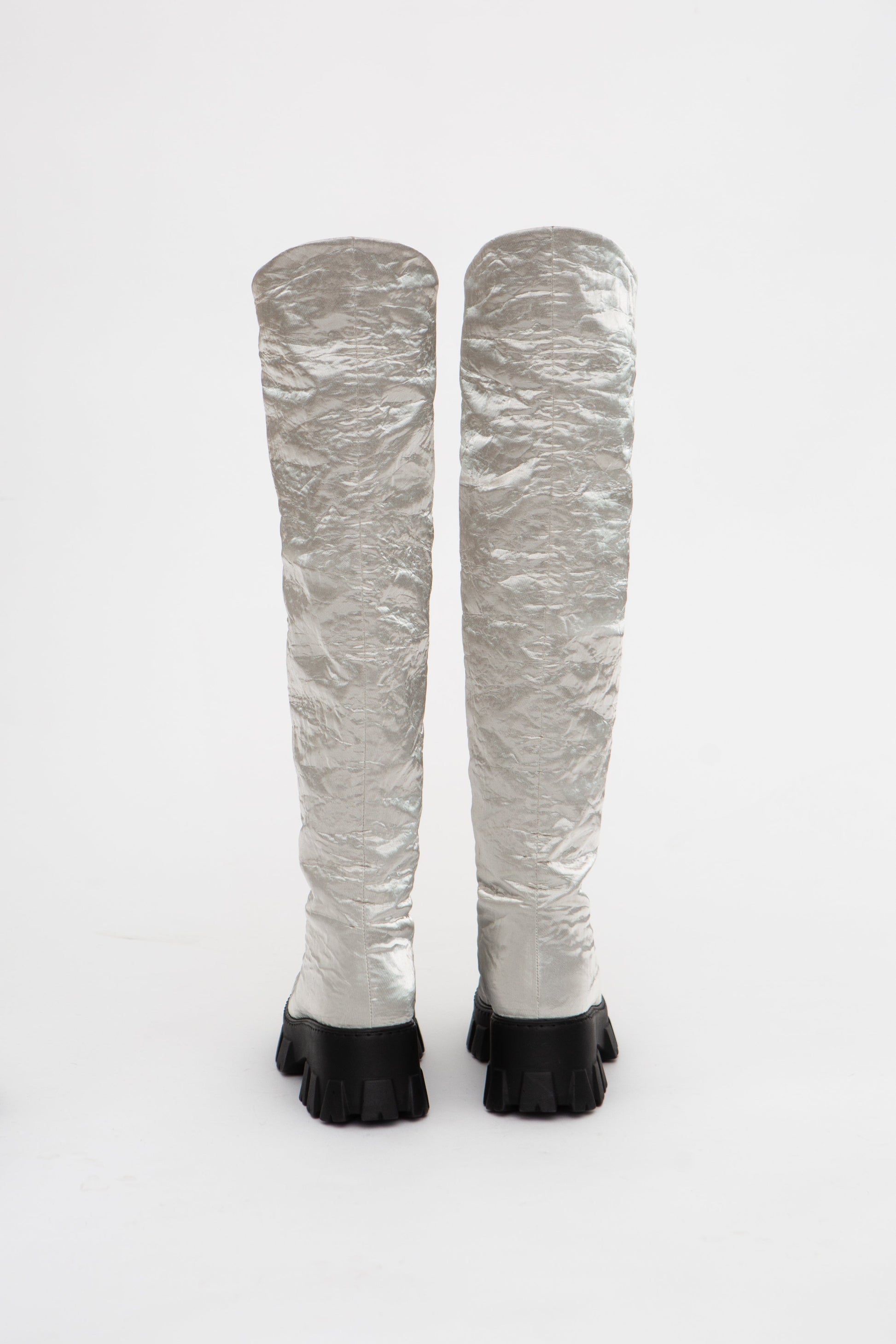 Handmade Boots Silver Metall High