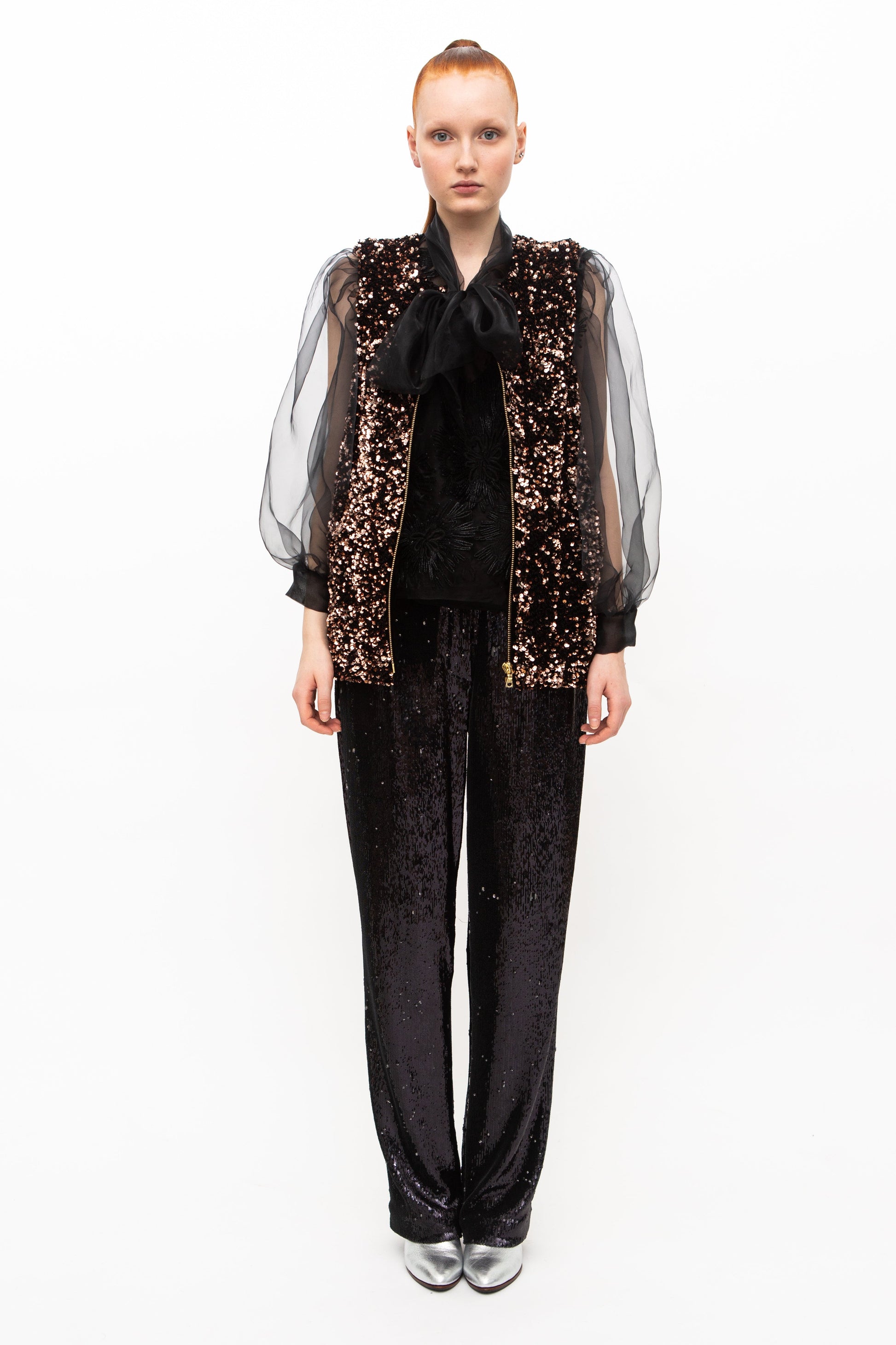 Vest Sequins Bronze