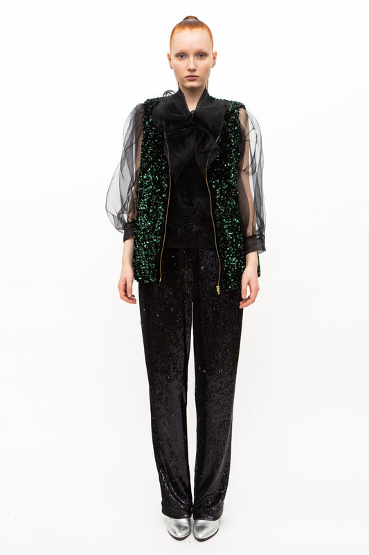 Vest Sequins Green