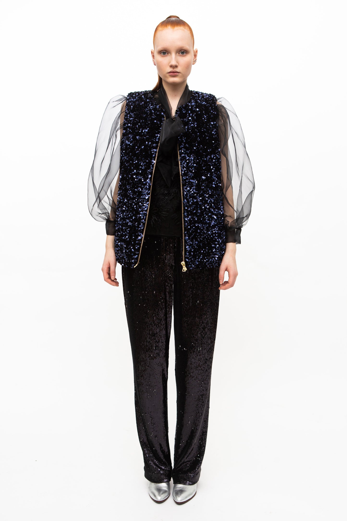 Vest Sequins Dark Blue