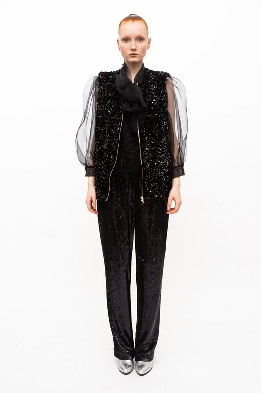Vest Sequins Black