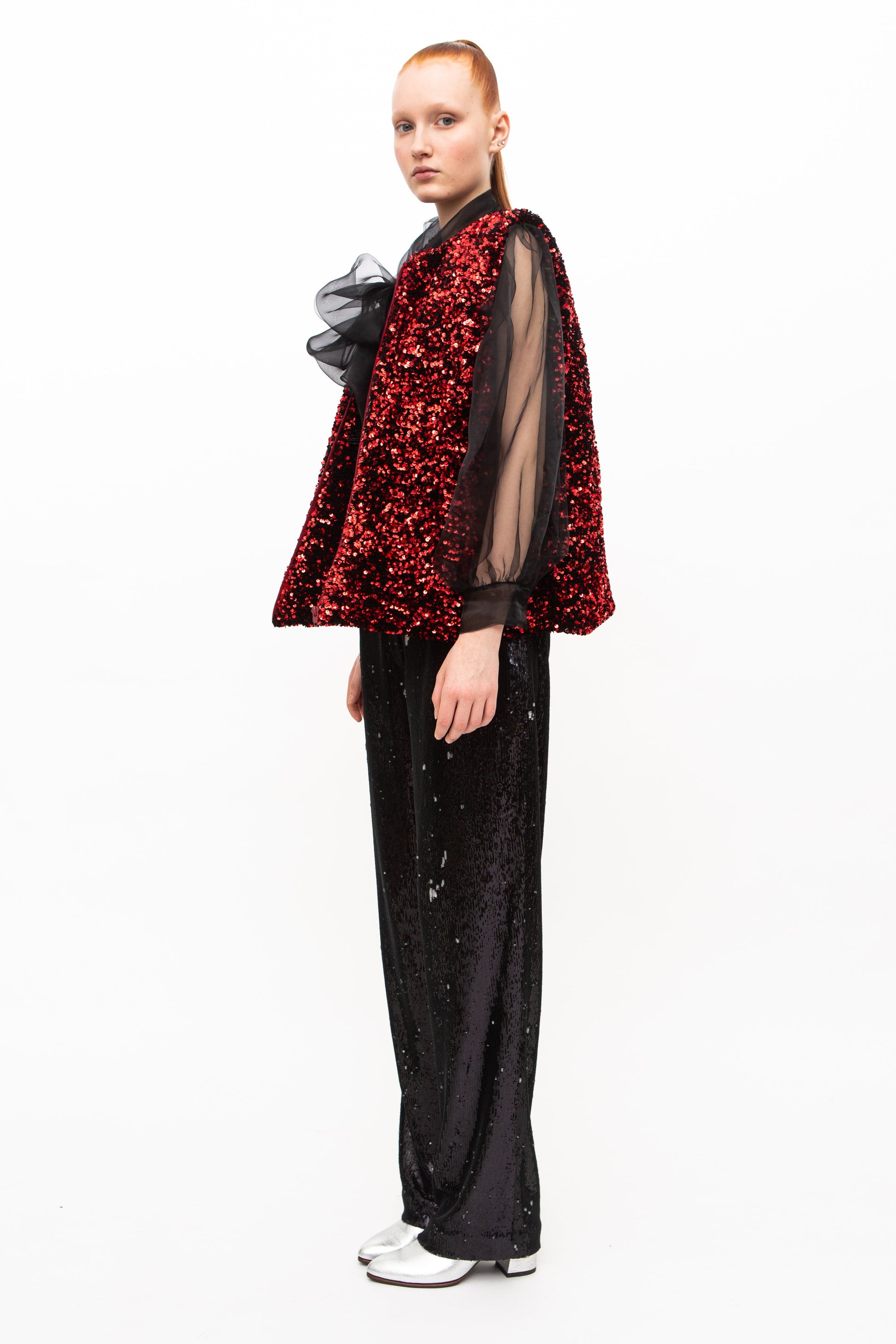 Vest Sequins Red