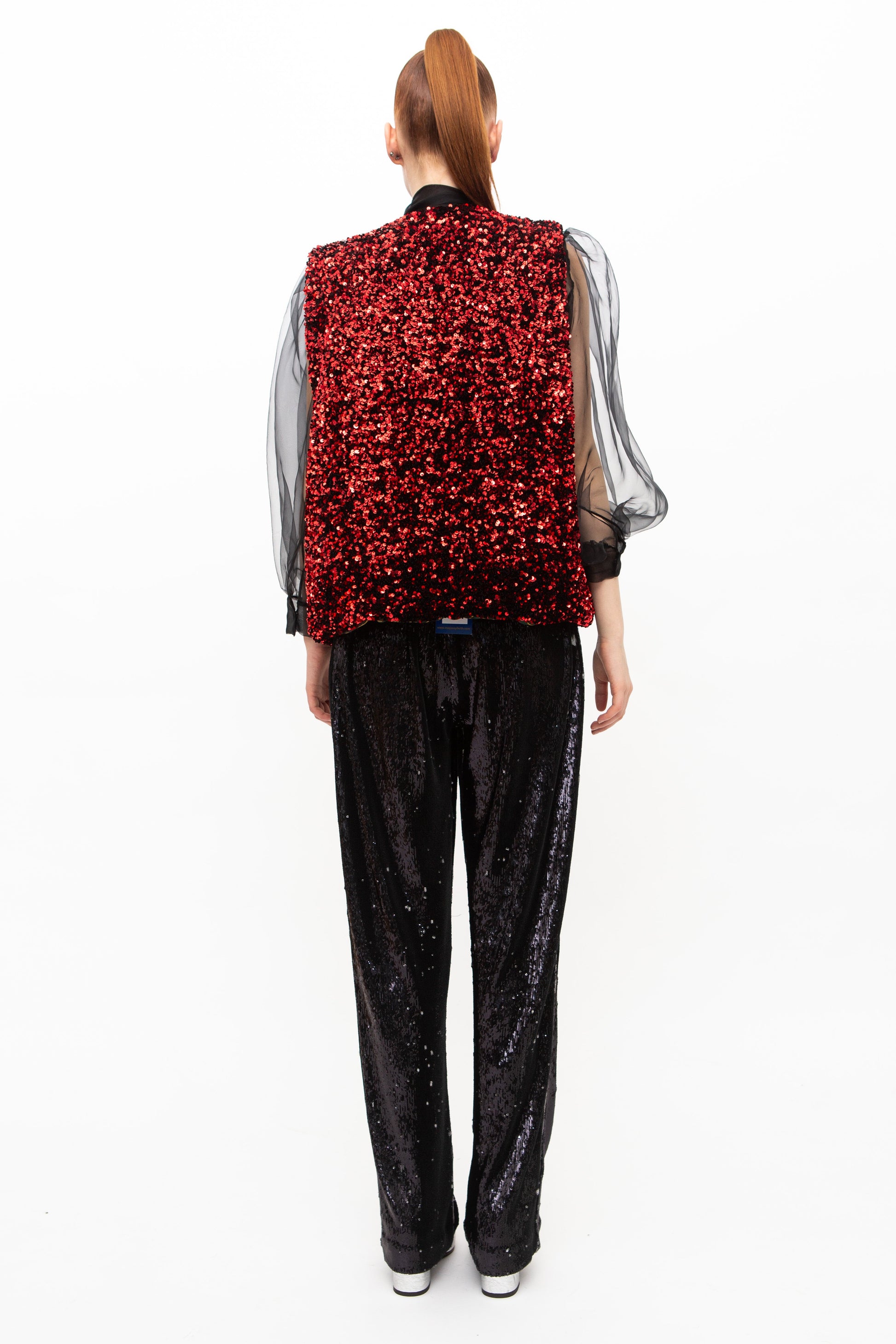 Vest Sequins Red