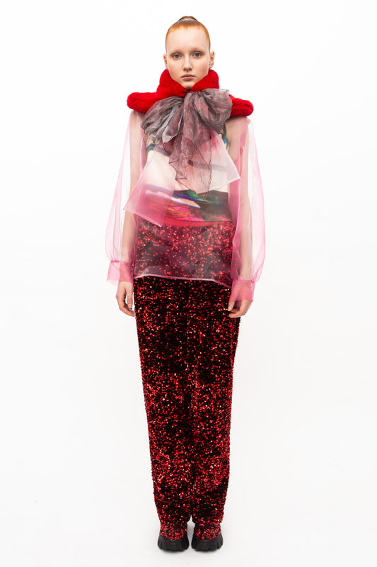 Blouse Transparent Red