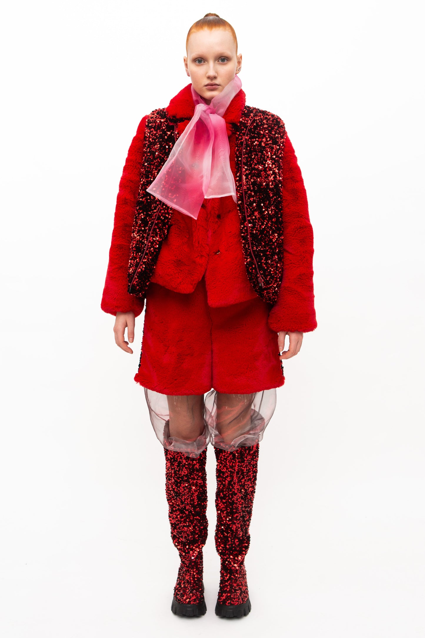 Vest Sequins Red