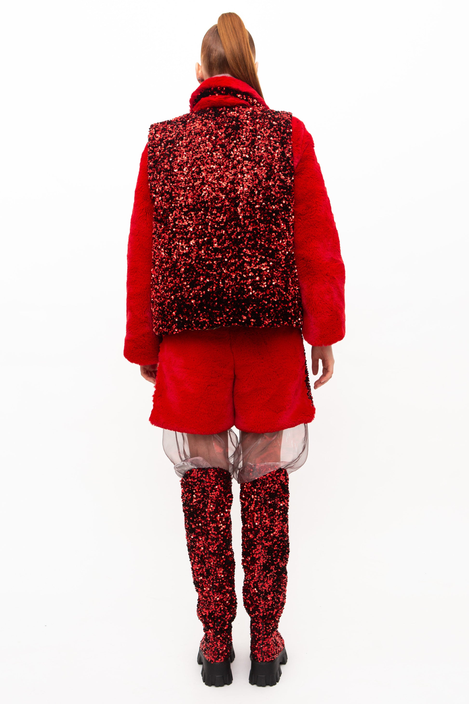 Vest Sequins Red