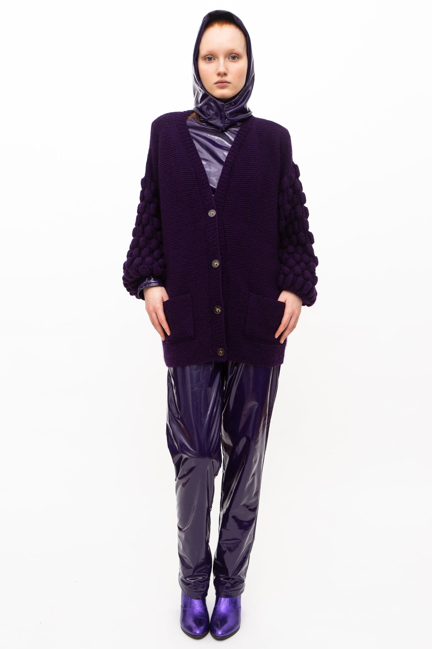 Handmade Cardigan Plum
