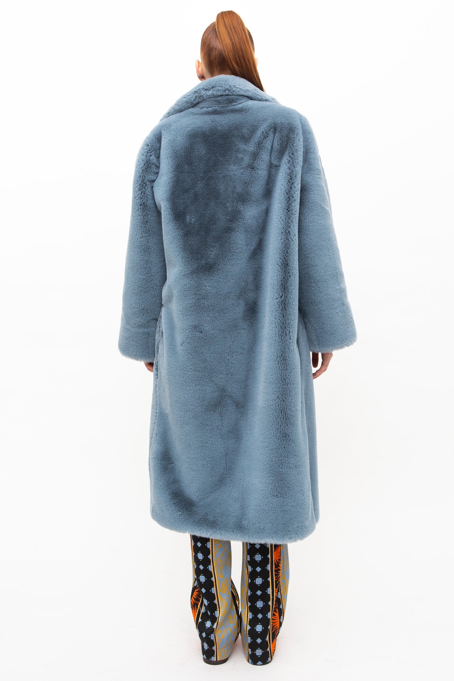 Coat Fake Fur Blue