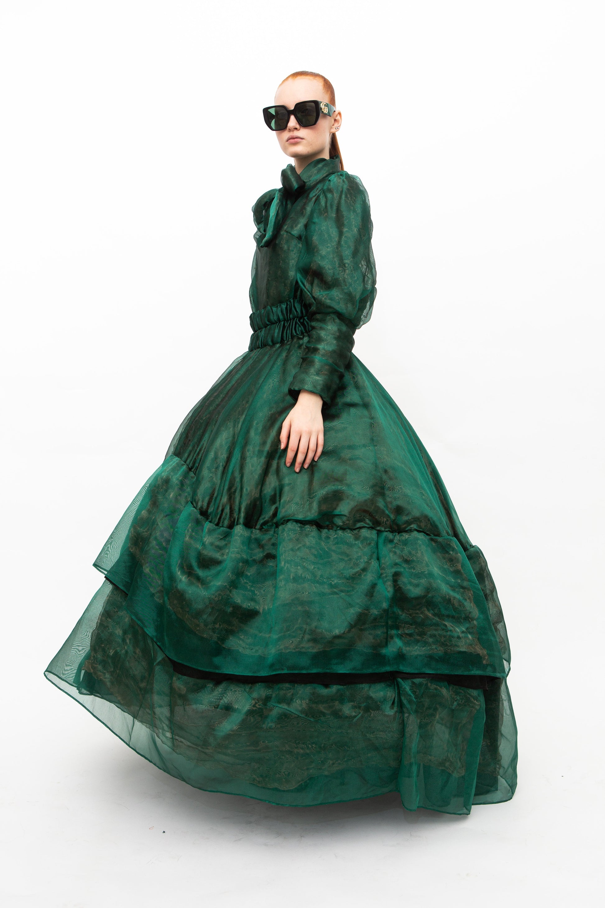 Dress Dark Green Unique Handmade