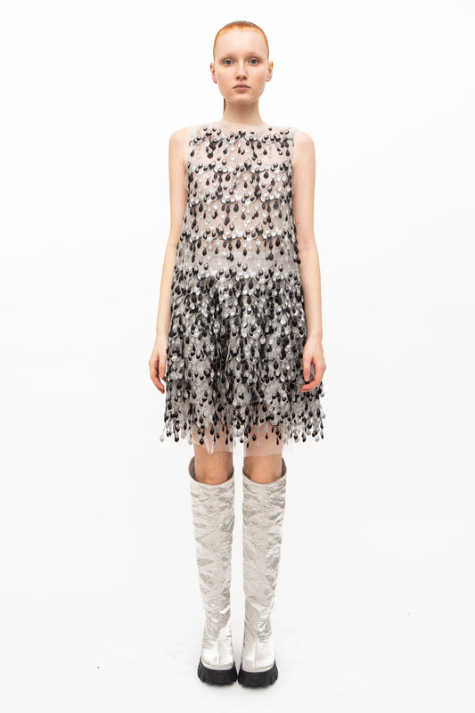 Dress Embroidered White Black - Milan