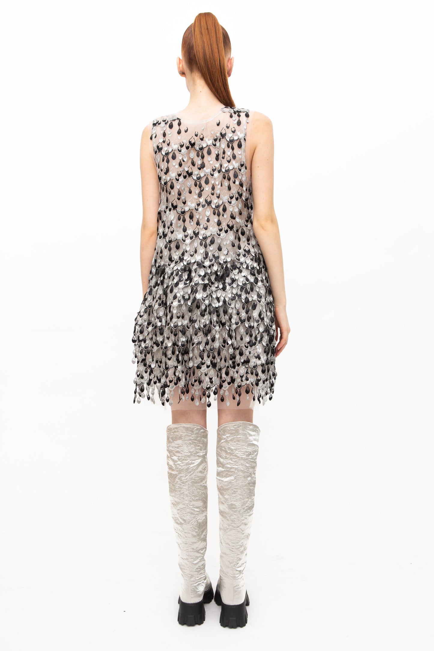 Dress Embroidered White Black - Milan
