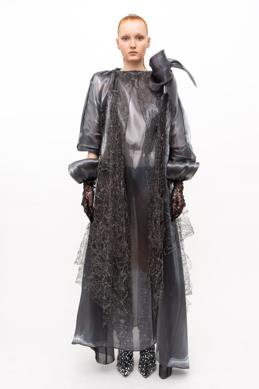 Dress Metallic Grey Fashion Show St. Moritz
