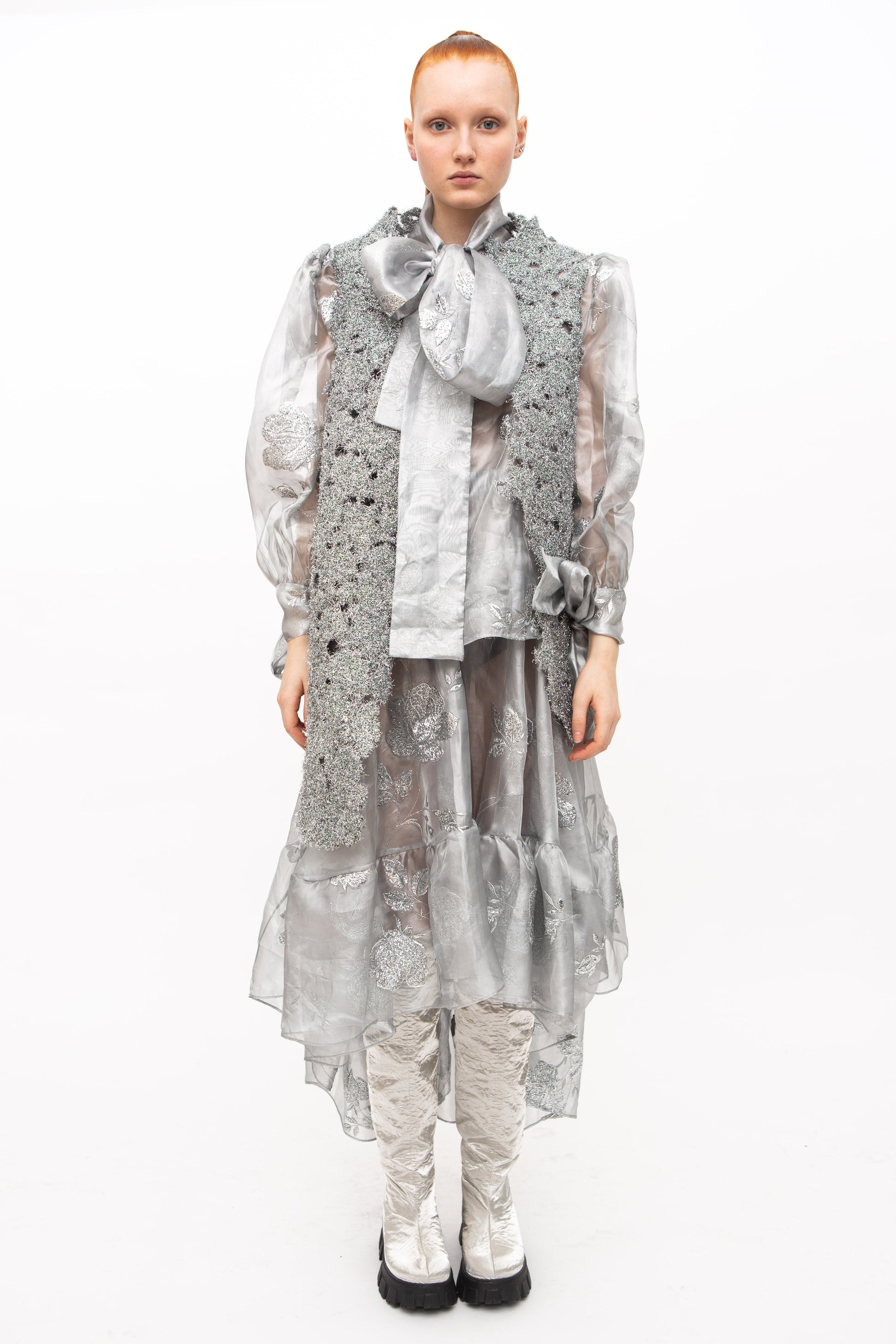 Skirt Embroidered Transparent Look Water