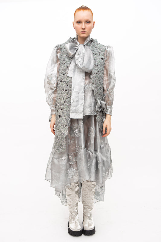 Skirt Embroidered Transparent Look Water