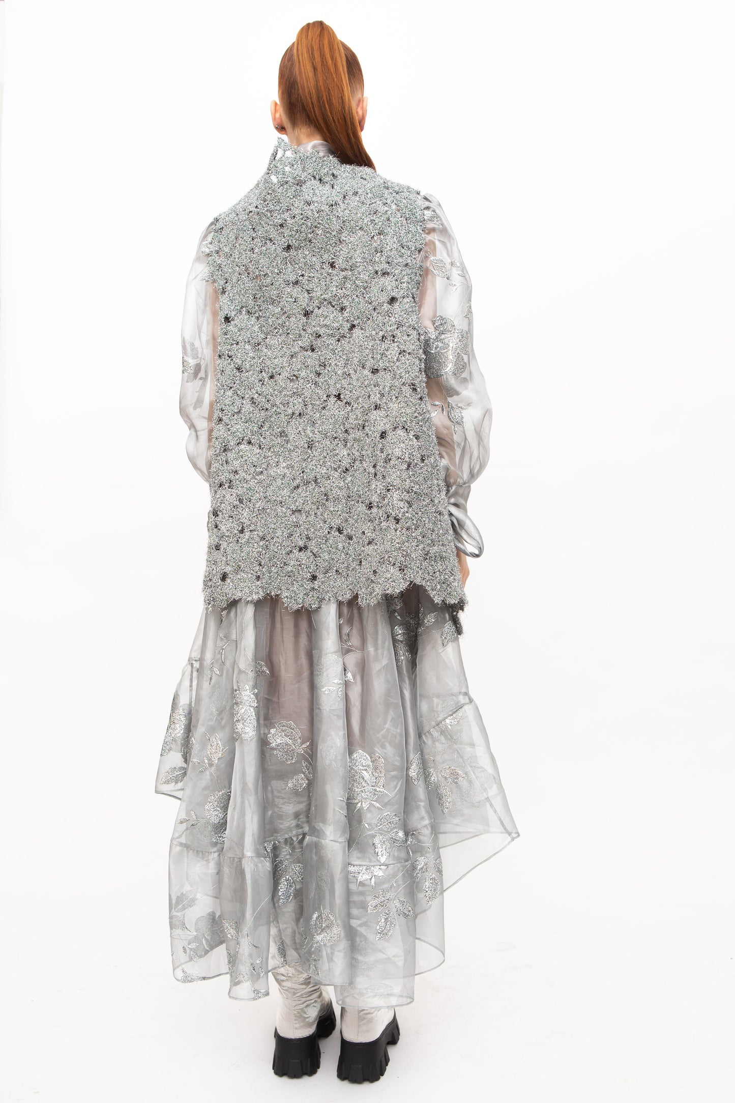 Skirt Embroidered Transparent Look Water